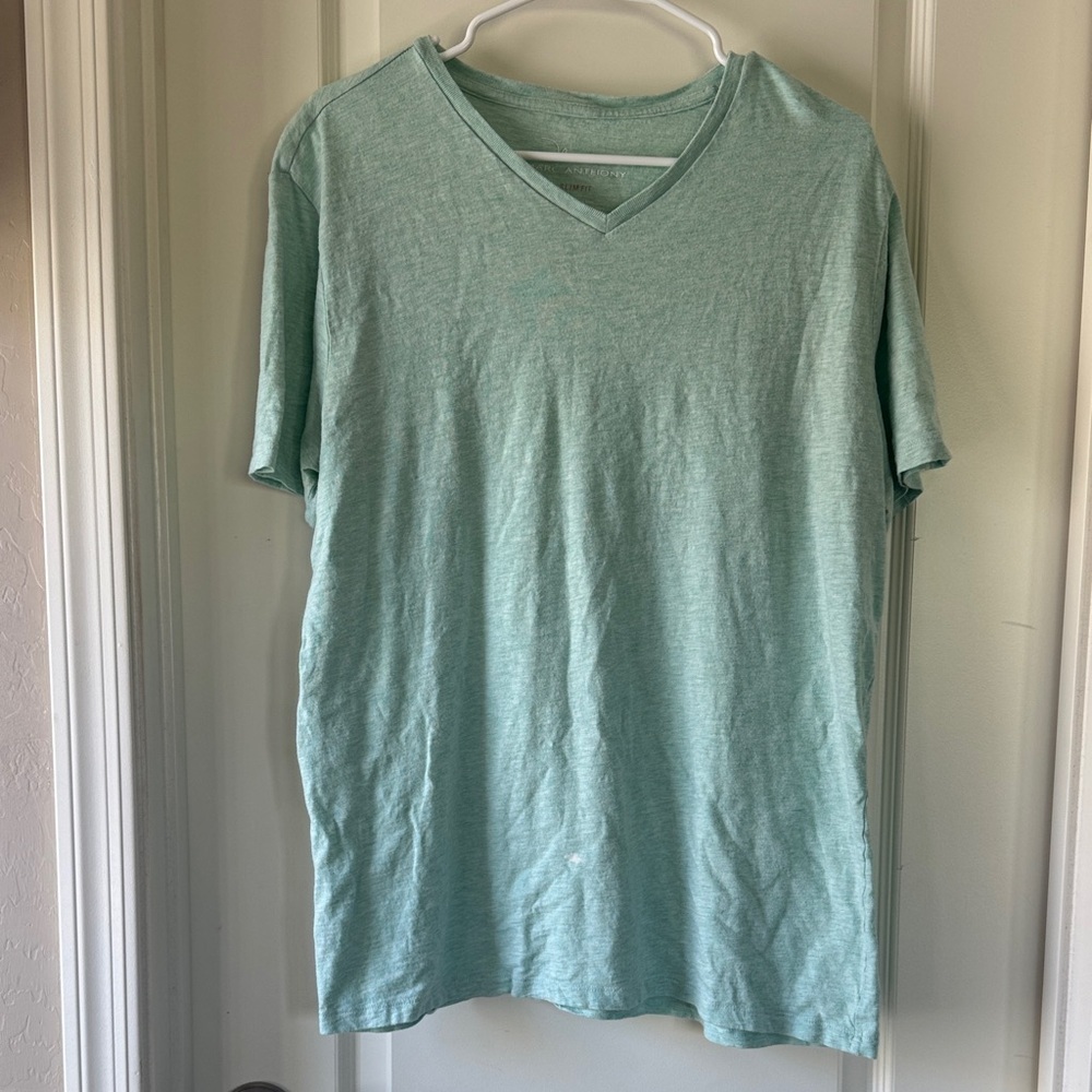 Marc Anthony Mint Green V-Neck Tee / B39